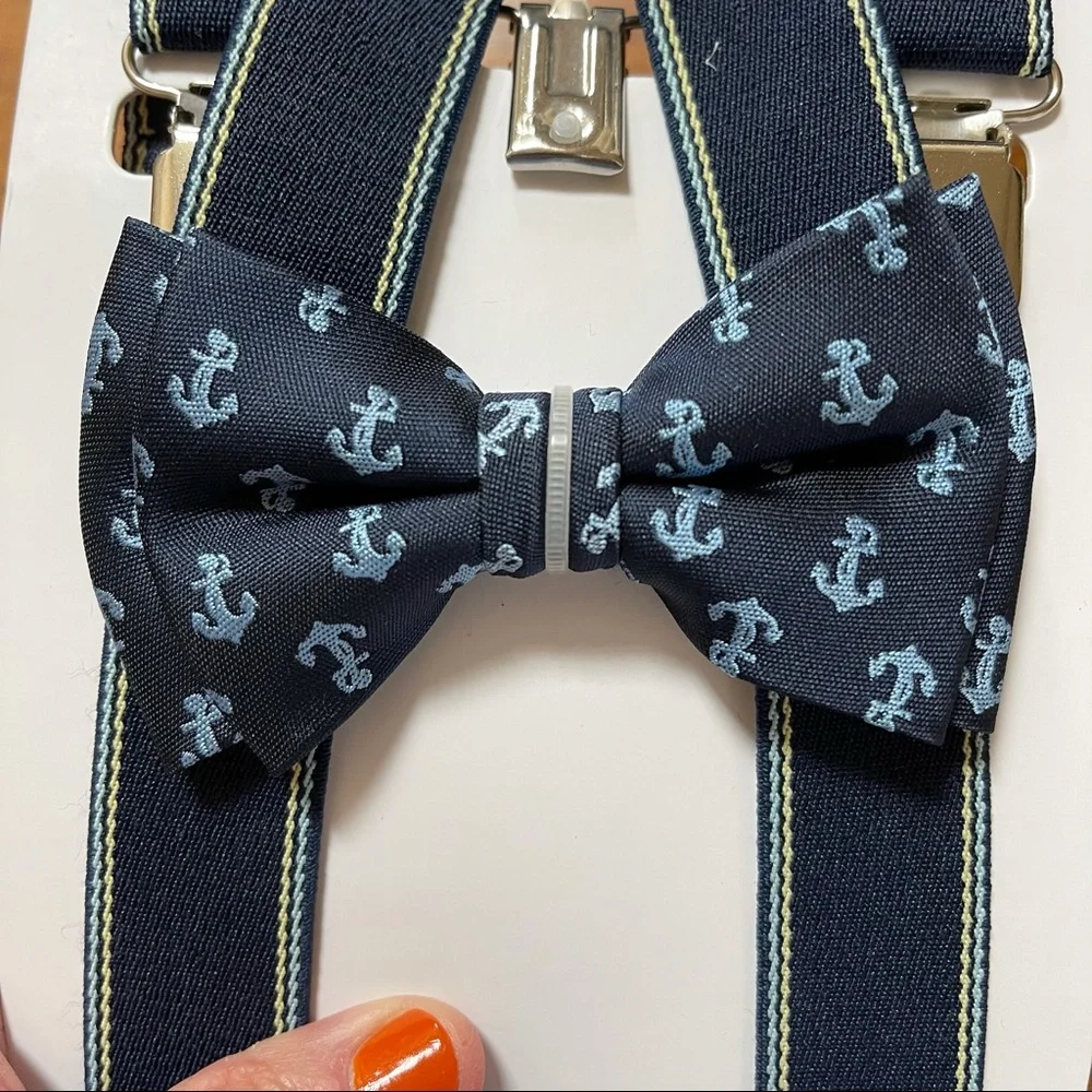 Gymboree Bow Tie and Suspenders Set in Spring Jubilee Size 6-8